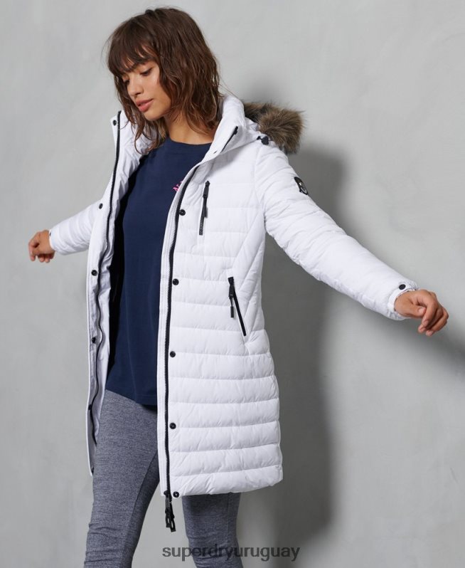 uy Superdry mujer chaqueta súper fuji blanco DT2N8Z3839 ropa