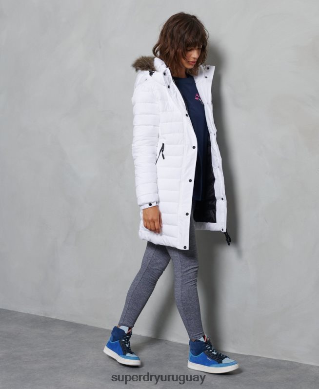 uy Superdry mujer chaqueta súper fuji blanco DT2N8Z3839 ropa