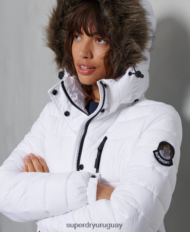 uy Superdry mujer chaqueta súper fuji blanco DT2N8Z3839 ropa