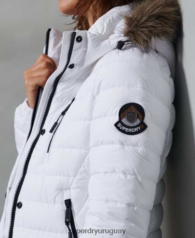 uy Superdry mujer chaqueta súper fuji blanco DT2N8Z3839 ropa
