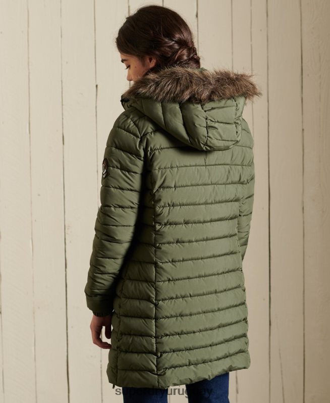 uy Superdry mujer chaqueta súper fuji caqui DT2N8Z3836 ropa
