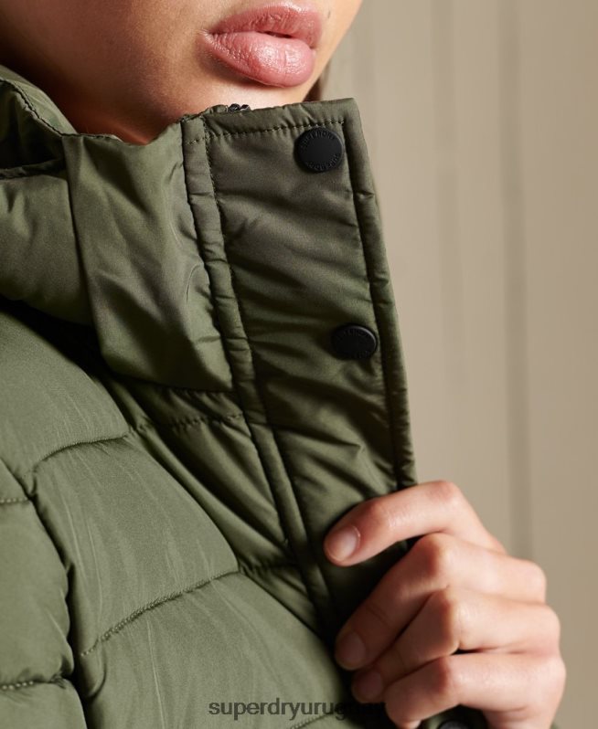 uy Superdry mujer chaqueta súper fuji caqui DT2N8Z3836 ropa