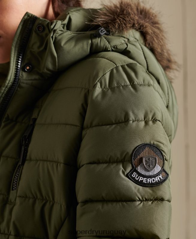 uy Superdry mujer chaqueta súper fuji caqui DT2N8Z3836 ropa