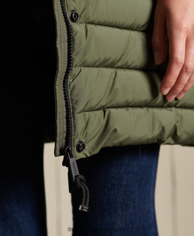 uy Superdry mujer chaqueta súper fuji caqui DT2N8Z3836 ropa