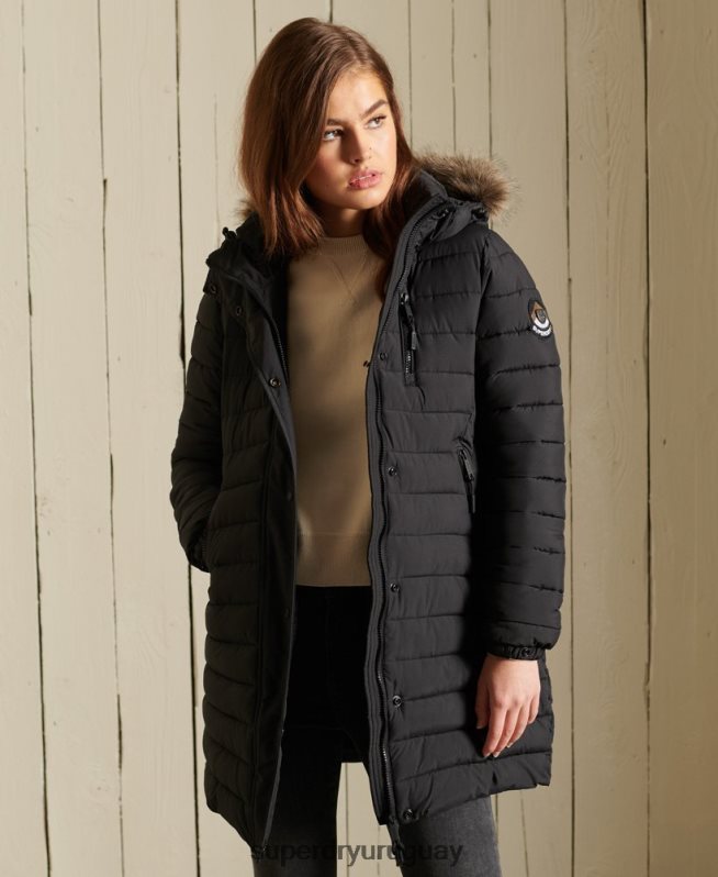 uy Superdry mujer chaqueta súper fuji negro DT2N8Z3847 ropa