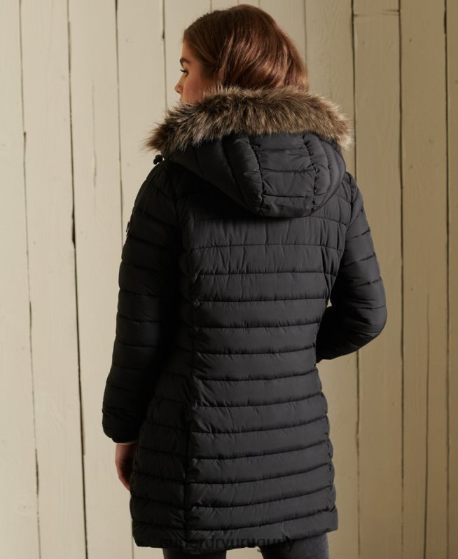 uy Superdry mujer chaqueta súper fuji negro DT2N8Z3847 ropa