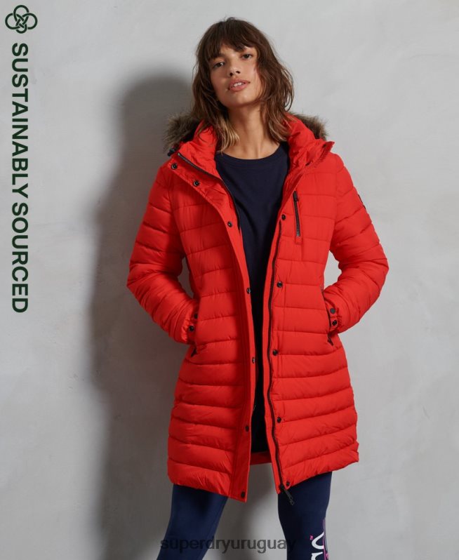 uy Superdry mujer chaqueta súper fuji rojo DT2N8Z3812 ropa