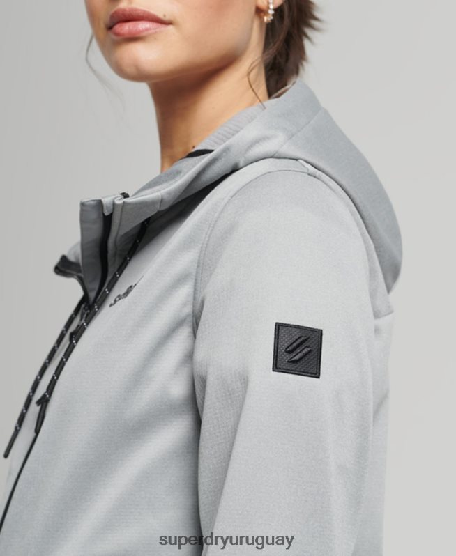 uy Superdry mujer chaqueta softshell de tecnología gris DT2N8Z5411 ropa