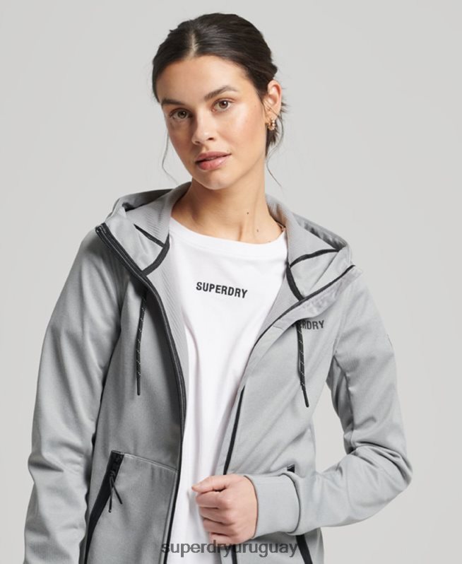uy Superdry mujer chaqueta softshell de tecnología gris DT2N8Z5411 ropa