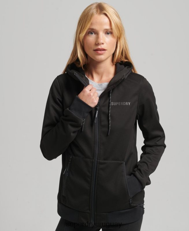 uy Superdry mujer chaqueta softshell de tecnología negro DT2N8Z5554 ropa