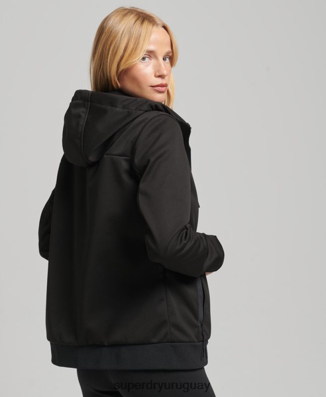 uy Superdry mujer chaqueta softshell de tecnología negro DT2N8Z5554 ropa