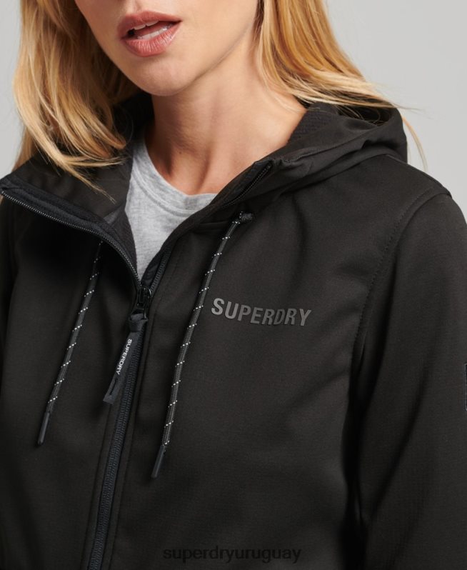 uy Superdry mujer chaqueta softshell de tecnología negro DT2N8Z5554 ropa