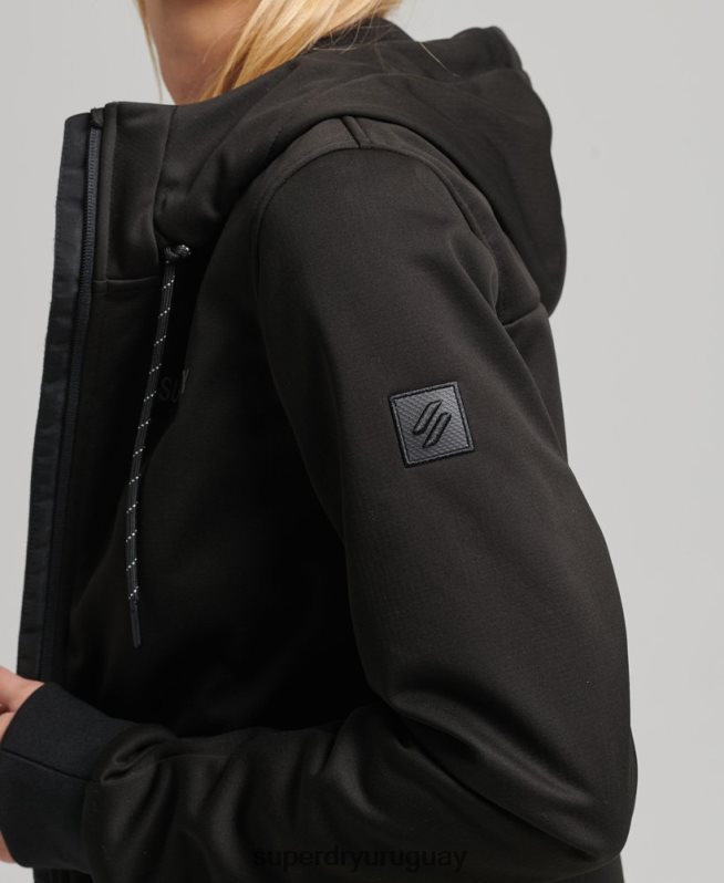 uy Superdry mujer chaqueta softshell de tecnología negro DT2N8Z5554 ropa