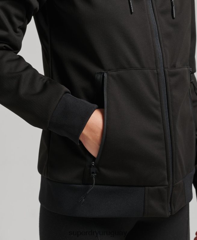 uy Superdry mujer chaqueta softshell de tecnología negro DT2N8Z5554 ropa