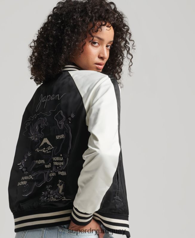 uy Superdry mujer chaqueta suika negro DT2N8Z3840 ropa