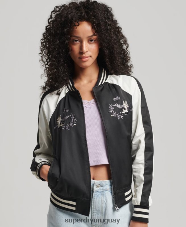 uy Superdry mujer chaqueta suika negro DT2N8Z3840 ropa