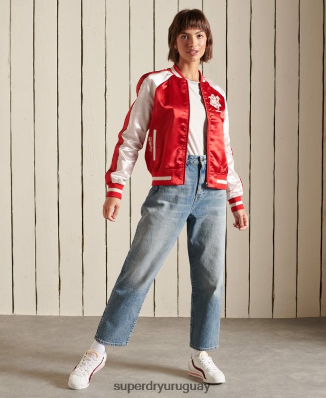 uy Superdry mujer chaqueta suika rojo DT2N8Z5522 ropa