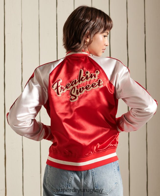 uy Superdry mujer chaqueta suika rojo DT2N8Z5522 ropa