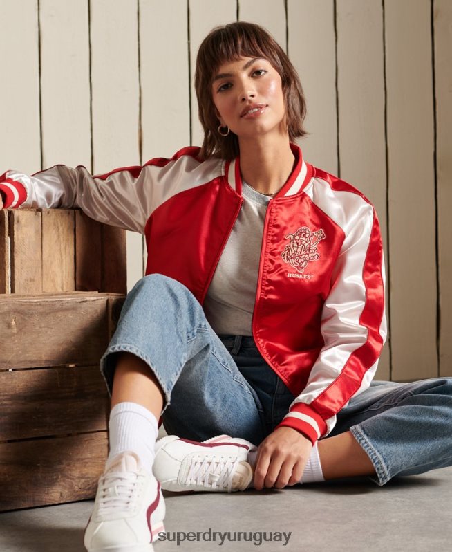 uy Superdry mujer chaqueta suika rojo DT2N8Z5522 ropa
