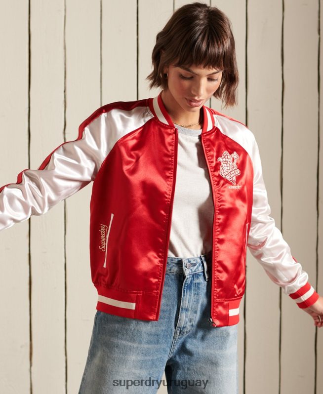 uy Superdry mujer chaqueta suika rojo DT2N8Z5522 ropa