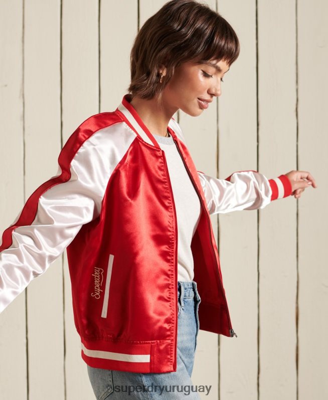 uy Superdry mujer chaqueta suika rojo DT2N8Z5522 ropa