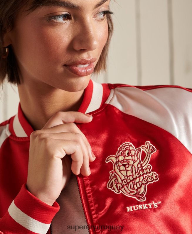 uy Superdry mujer chaqueta suika rojo DT2N8Z5522 ropa