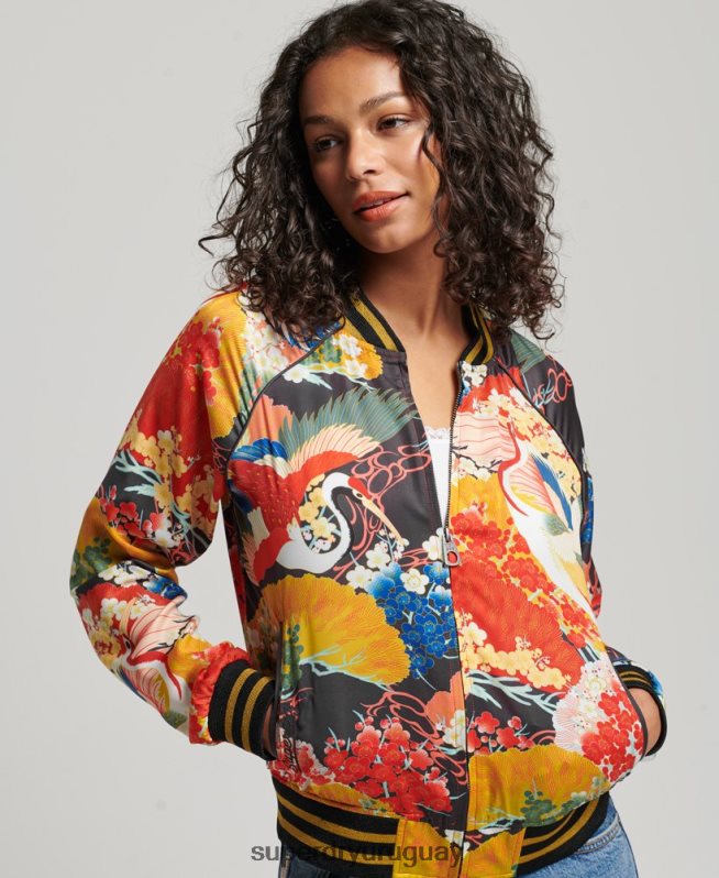 uy Superdry mujer chaqueta suikajan con estampado vintage multi DT2N8Z3521 ropa