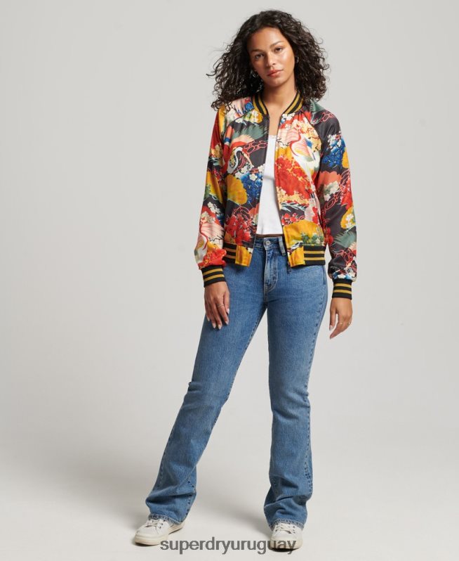 uy Superdry mujer chaqueta suikajan con estampado vintage multi DT2N8Z3521 ropa