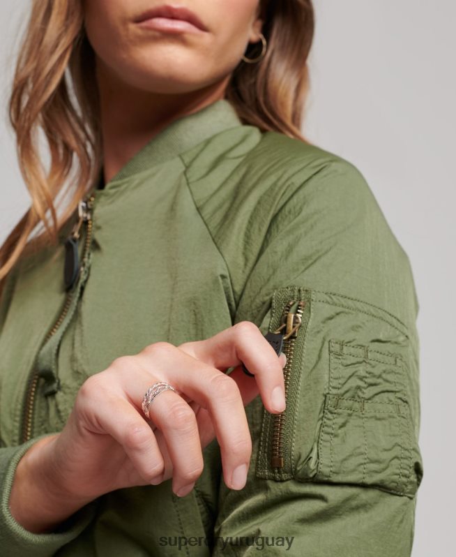 uy Superdry mujer chaqueta suikajan militar vintage caqui DT2N8Z3523 ropa