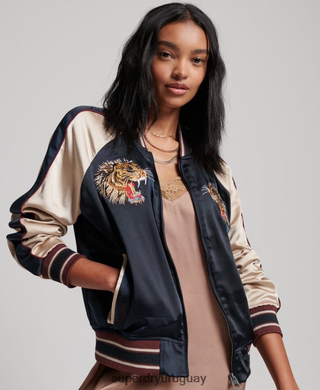 uy Superdry mujer chaqueta sukajan bordada vintage Armada DT2N8Z3512 ropa