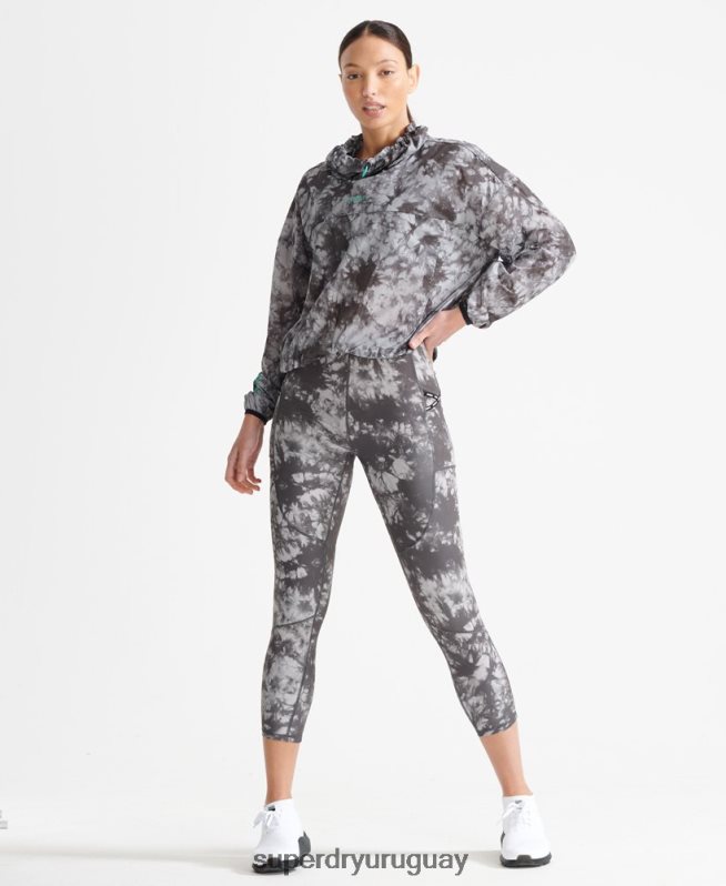 uy Superdry mujer correr capa de lluvia ligera gris DT2N8Z5665 ropa