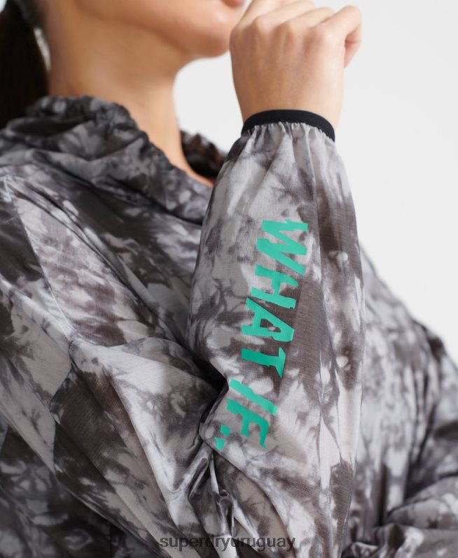 uy Superdry mujer correr capa de lluvia ligera gris DT2N8Z5665 ropa