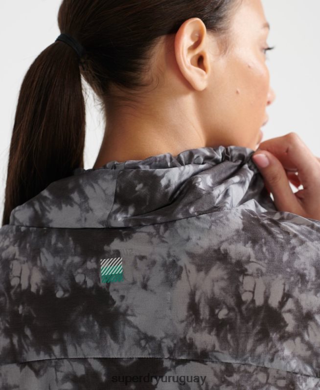 uy Superdry mujer correr capa de lluvia ligera gris DT2N8Z5665 ropa