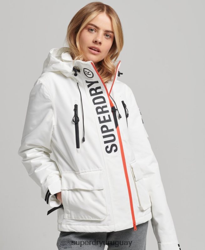 uy Superdry mujer cortavientos con capucha ultimate sd blanco DT2N8Z3821 ropa