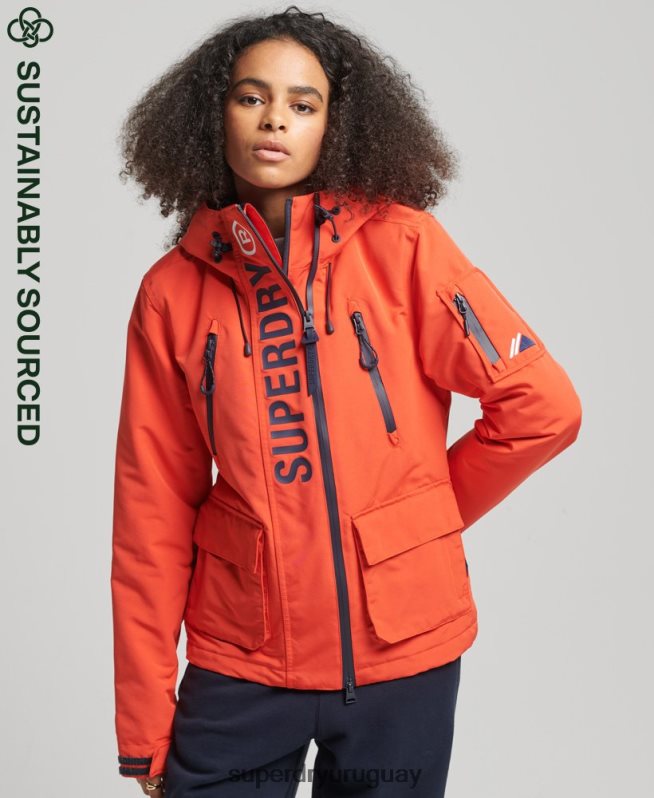 uy Superdry mujer cortavientos con capucha ultimate sd naranja DT2N8Z3663 ropa