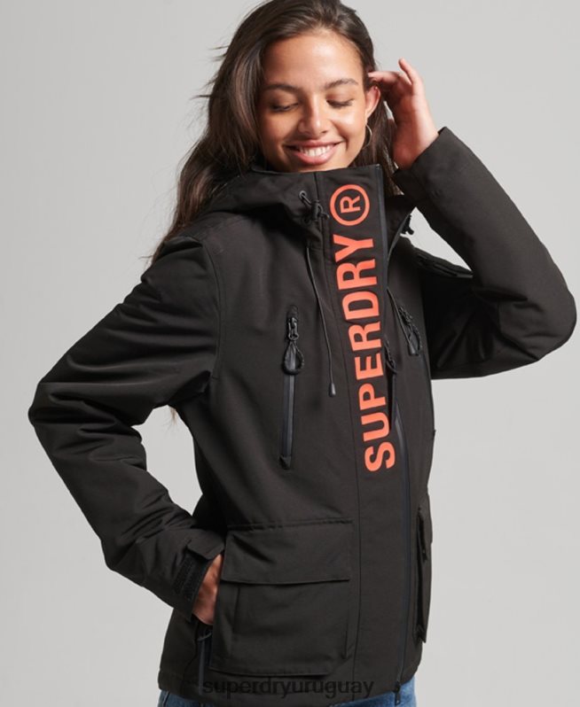 uy Superdry mujer cortavientos con capucha ultimate sd negro DT2N8Z3665 ropa