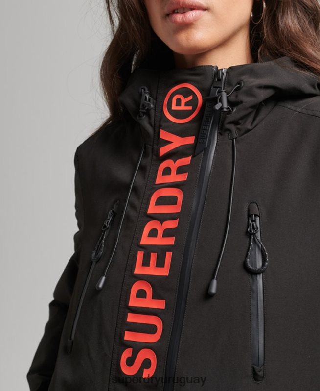 uy Superdry mujer cortavientos con capucha ultimate sd negro DT2N8Z3665 ropa