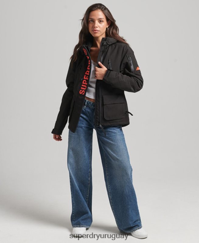 uy Superdry mujer cortavientos con capucha ultimate sd negro DT2N8Z3665 ropa