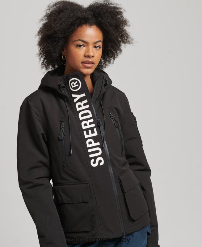 uy Superdry mujer cortavientos con capucha ultimate sd negro DT2N8Z3742 ropa