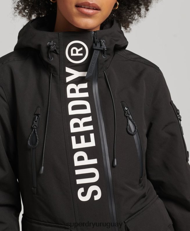 uy Superdry mujer cortavientos con capucha ultimate sd negro DT2N8Z3742 ropa