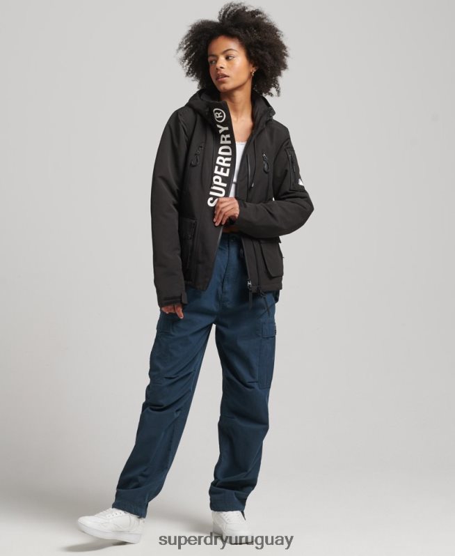 uy Superdry mujer cortavientos con capucha ultimate sd negro DT2N8Z3742 ropa