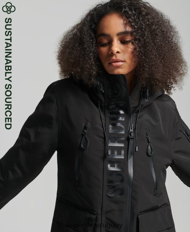 uy Superdry mujer cortavientos con capucha ultimate sd negro DT2N8Z3806 ropa