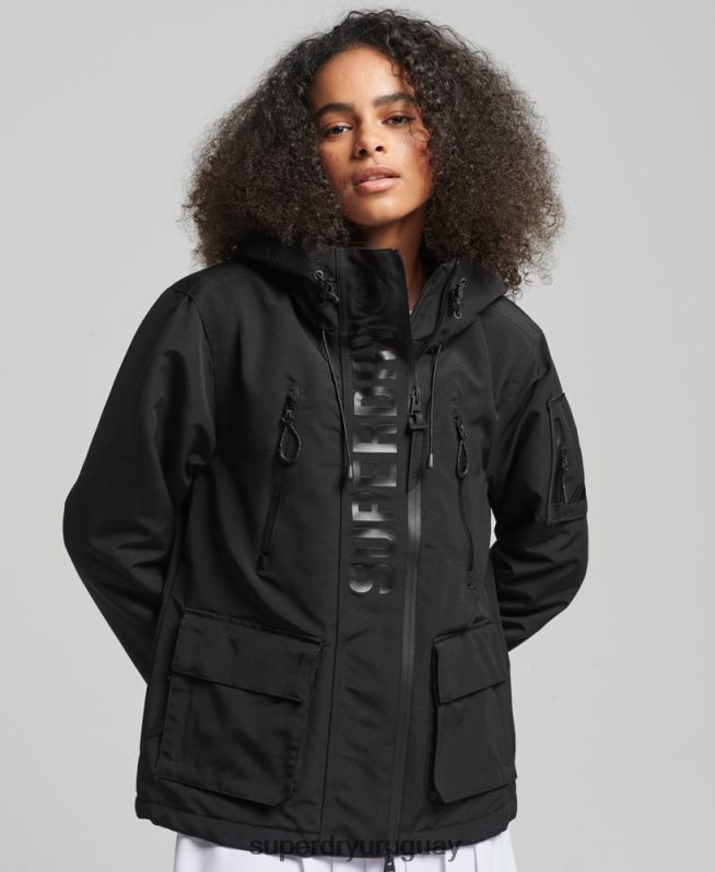 uy Superdry mujer cortavientos con capucha ultimate sd negro DT2N8Z3806 ropa