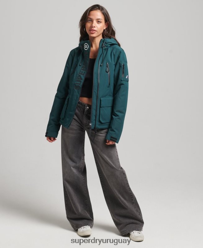 uy Superdry mujer cortavientos con capucha ultimate sd verde DT2N8Z3629 ropa