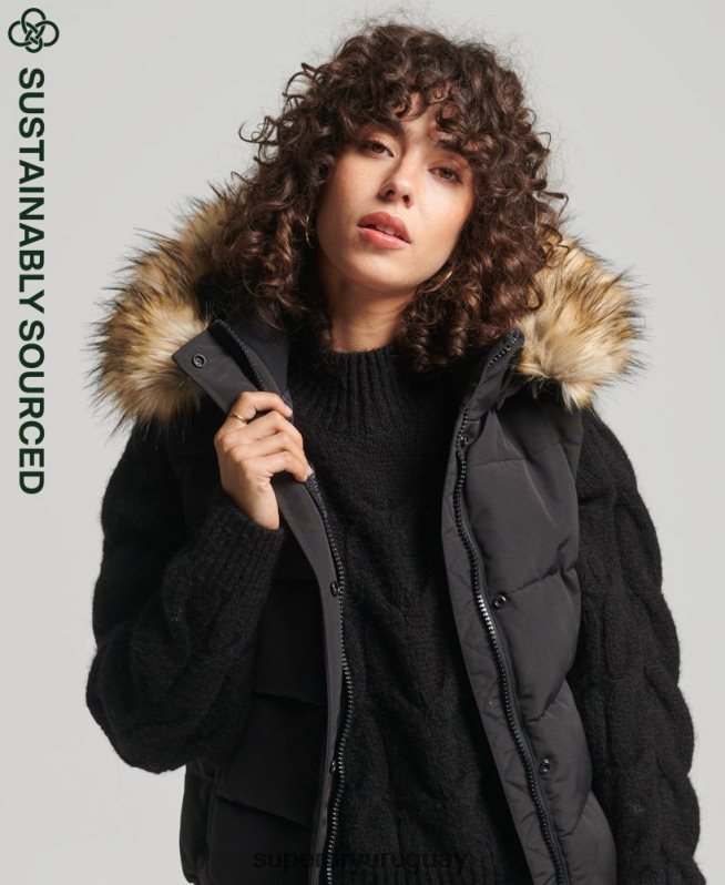 uy Superdry mujer ella chaleco negro DT2N8Z5533 ropa