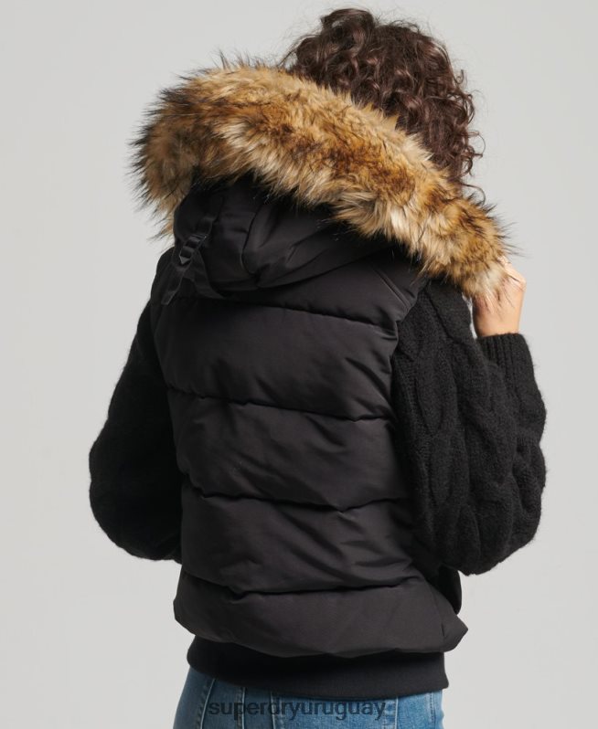 uy Superdry mujer ella chaleco negro DT2N8Z5533 ropa