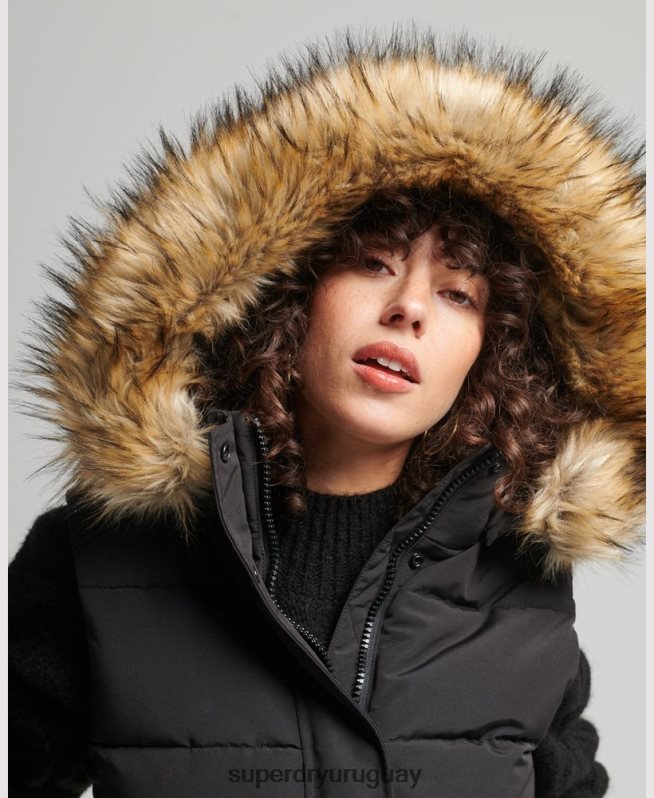 uy Superdry mujer ella chaleco negro DT2N8Z5533 ropa