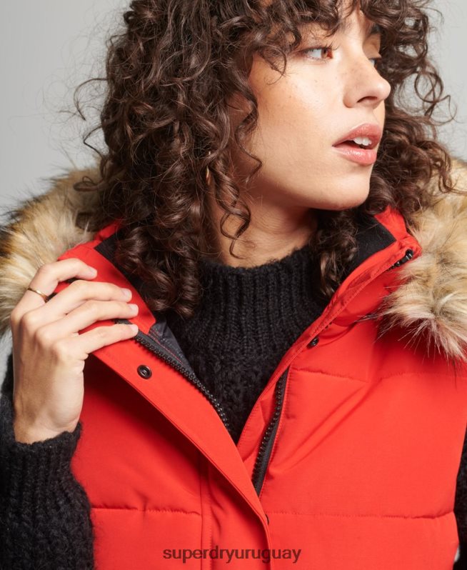 uy Superdry mujer ella chaleco rojo DT2N8Z5534 ropa