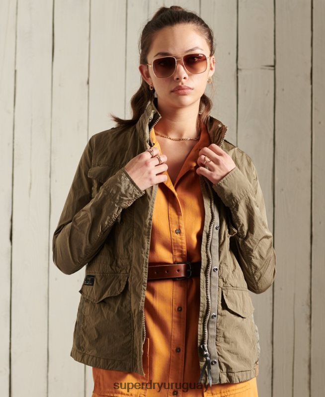 uy Superdry mujer nueva chaqueta militar m65 beige DT2N8Z5657 ropa