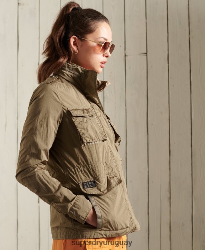 uy Superdry mujer nueva chaqueta militar m65 beige DT2N8Z5657 ropa